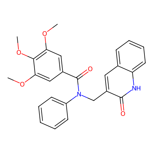 N-((2-hydroxyquinolin-3-yl)methyl)-3,4,5-trimethoxy-N-phenylbenzamide structure