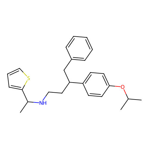 3-(4-isopropoxyphenyl)-4-phenyl-N-(1-(thiophen-2-yl)ethyl)butan-1-amine structure