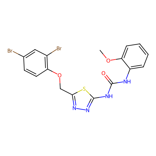 1-(5-((2,4-Dibromophenoxy)methyl)-1,3,4-thiadiazol-2-yl)-3-(2-methoxyphenyl)urea structure