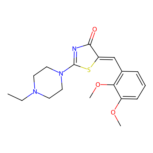 (5Z)-5-(2,3-dimethoxybenzylidene)-2-(4-ethylpiperazin-1-yl)-1,3-thiazol-4(5H)-one structure