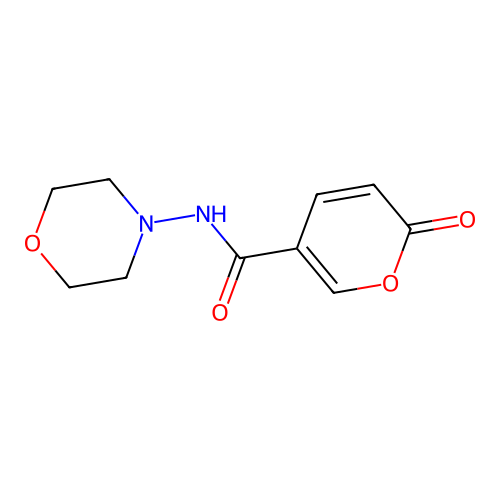 N-(morpholin-4-yl)-2-oxo-2H-pyran-5-carboxamide structure