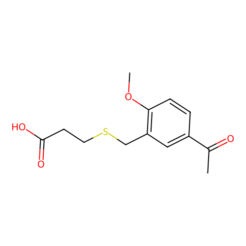 3-[(5-Acetyl-2-methoxybenzyl)sulfanyl]propanoic acid structure