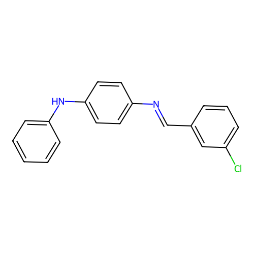 N-(4-anilinophenyl)-N-(3-chlorobenzylidene)amine structure