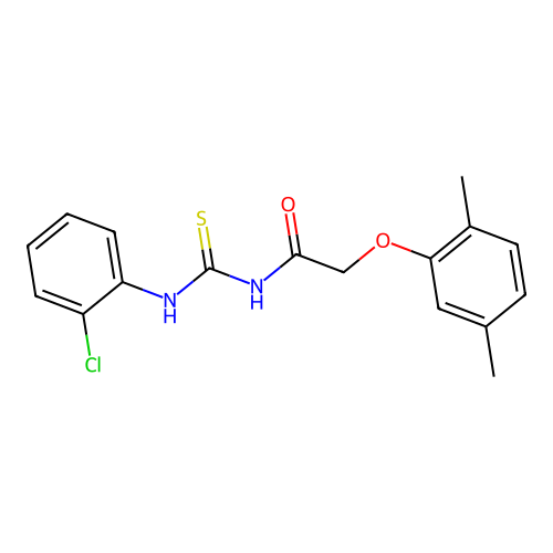 N-[(2-chlorophenyl)carbamothioyl]-2-(2,5-dimethylphenoxy)acetamide structure