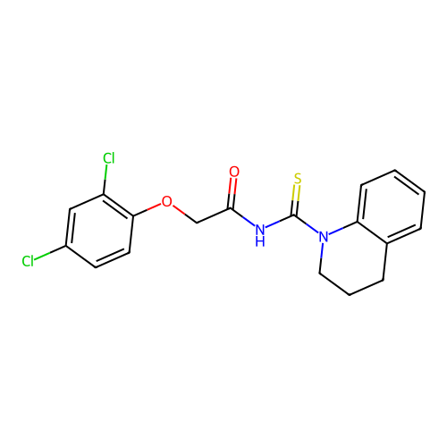 2-(2,4-dichlorophenoxy)-N-(3,4-dihydro-1(2H)-quinolinylcarbothioyl)acetamide structure
