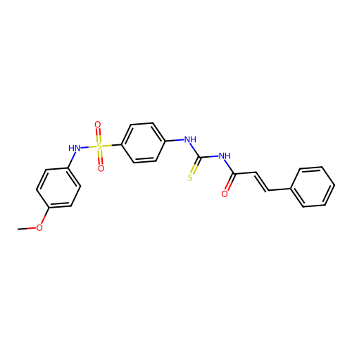 (2E)-N-({4-[(4-methoxyphenyl)sulfamoyl]phenyl}carbamothioyl)-3-phenylprop-2-enamide structure