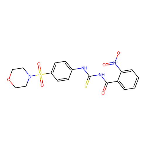 N-{2-nitrobenzoyl}-N'-[4-(4-morpholinylsulfonyl)phenyl]thiourea structure