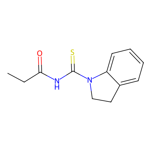 N-(2,3-dihydro-1H-indol-1-ylcarbothioyl)propanamide structure
