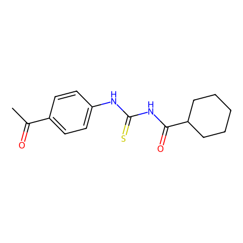 N-[(4-acetylphenyl)carbamothioyl]cyclohexanecarboxamide structure