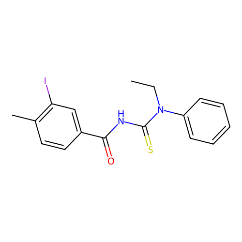 N-[ethyl(phenyl)carbamothioyl]-3-iodo-4-methylbenzamide structure