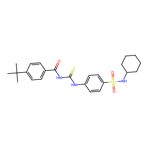 4-tert-butyl-N-[[4-(cyclohexylsulfamoyl)phenyl]carbamothioyl]benzamide structure