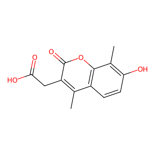 (7-hydroxy-4,8-dimethyl-2-oxo-2H-chromen-3-yl)acetic acid structure