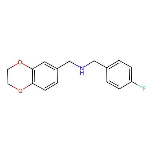 (2,3-Dihydro-benzo[1,4]dioxin-6-ylmethyl)-(4-fluoro-benzyl)-amine structure