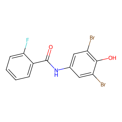 N-(3,5-dibromo-4-hydroxyphenyl)-2-fluorobenzamide structure