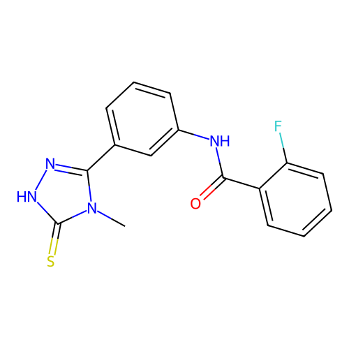 2-fluoro-N-[3-(4-methyl-5-sulfanyl-4H-1,2,4-triazol-3-yl)phenyl]benzamide structure