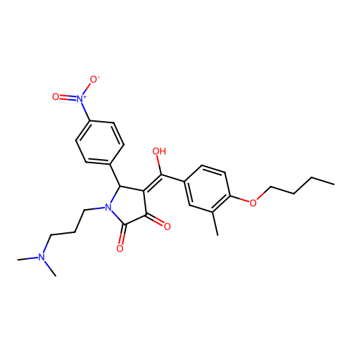 (4E)-4-[(4-butoxy-3-methylphenyl)-hydroxymethylidene]-1-[3-(dimethylamino)propyl]-5-(4-nitrophenyl)pyrrolidine-2,3-dione structure