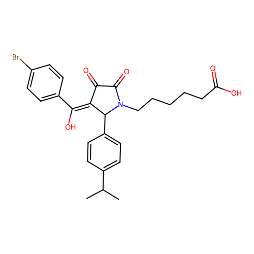 6-(3-(4-bromobenzoyl)-4-hydroxy-2-(4-isopropylphenyl)-5-oxo-2,5-dihydro-1H-pyrrol-1-yl)hexanoic acid structure