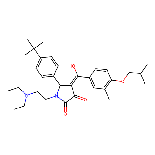 (4E)-5-(4-tert-butylphenyl)-1-(2-diethylaminoethyl)-4-[hydroxy-[3-methyl-4-(2-methylpropoxy)phenyl]methylidene]pyrrolidine-2,3-dione structure