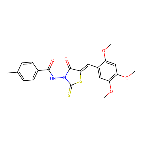 (Z)-4-methyl-N-(4-oxo-2-thioxo-5-(2,4,5-trimethoxybenzylidene)thiazolidin-3-yl)benzamide structure