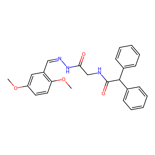 (Z)-N-(2-(2-(2,5-dimethoxybenzylidene)hydrazinyl)-2-oxoethyl)-2,2-diphenylacetamide structure