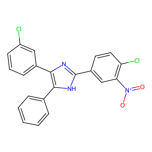 2-(4-chloro-3-nitrophenyl)-4-(3-chlorophenyl)-5-phenyl-1H-imidazole structure