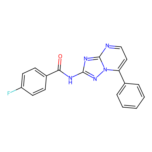 4-fluoro-N-(7-phenyl[1,2,4]triazolo[1,5-a]pyrimidin-2-yl)benzamide structure