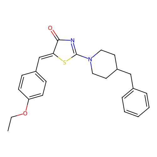(5Z)-2-(4-benzylpiperidin-1-yl)-5-(4-ethoxybenzylidene)-1,3-thiazol-4(5H)-one structure