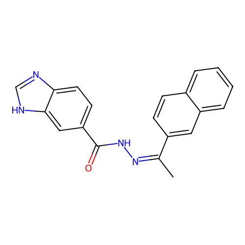 N'-[(1Z)-1-(naphthalen-2-yl)ethylidene]-1H-benzimidazole-6-carbohydrazide structure