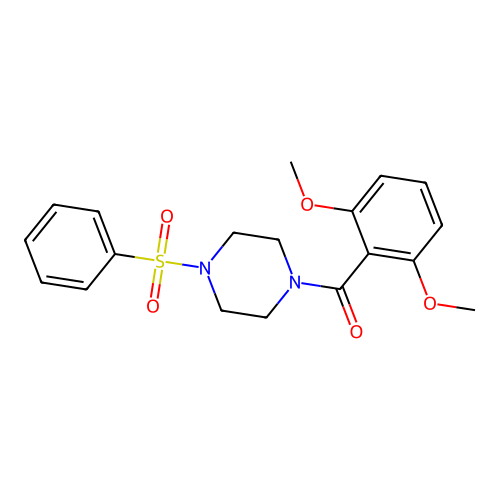 (4-Benzenesulfonyl-piperazin-1-yl)-(2,6-dimethoxy-phenyl)-methanone structure
