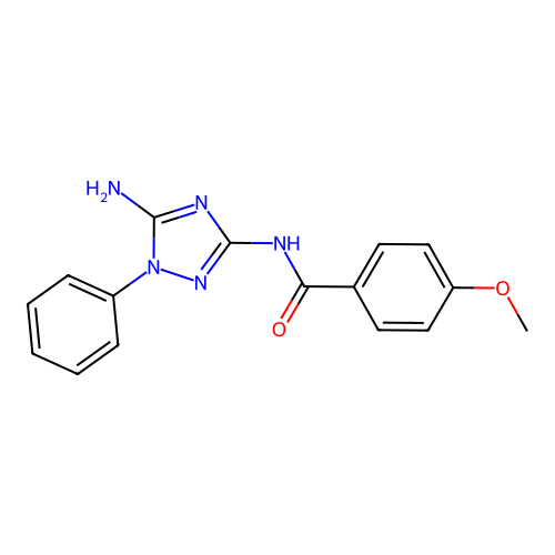 N-(5-amino-1-phenyl-1H-1,2,4-triazol-3-yl)-4-methoxybenzamide structure