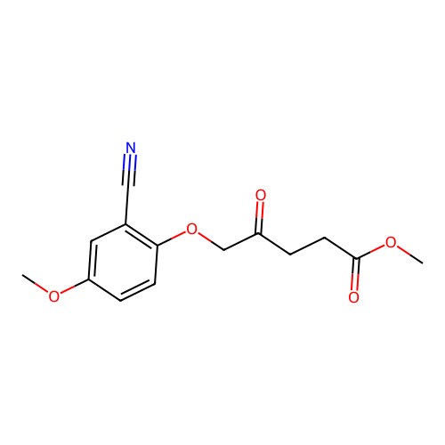 Methyl 5-(2-cyano-4-methoxyphenoxy)-4-oxopentanoate structure