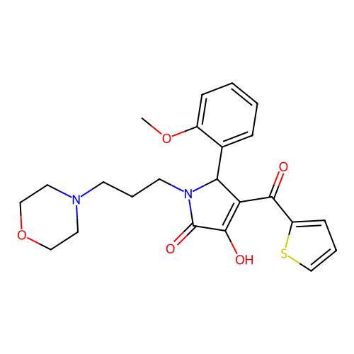 3-hydroxy-5-(2-methoxyphenyl)-1-(3-morpholin-4-ylpropyl)-4-(thiophene-2-carbonyl)-5H-pyrrol-2-one structure