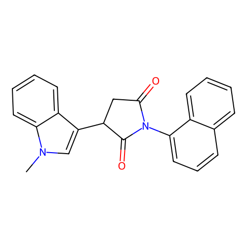 3-(1-methyl-1H-indol-3-yl)-1-(naphthalen-1-yl)pyrrolidine-2,5-dione structure