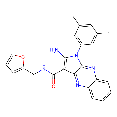2-amino-1-(3,5-dimethylphenyl)-N-(furan-2-ylmethyl)-1H-pyrrolo[2,3-b]quinoxaline-3-carboxamide structure