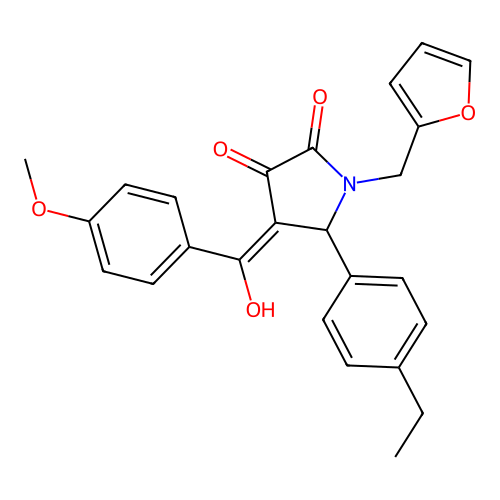 (4E)-5-(4-ethylphenyl)-1-(furan-2-ylmethyl)-4-[hydroxy(4-methoxyphenyl)methylidene]pyrrolidine-2,3-dione structure