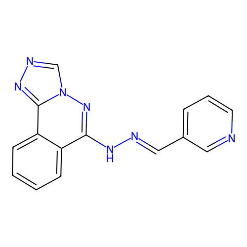 (E)-6-(2-(pyridin-3-ylmethylene)hydrazinyl)-[1,2,4]triazolo[3,4-a]phthalazine structure