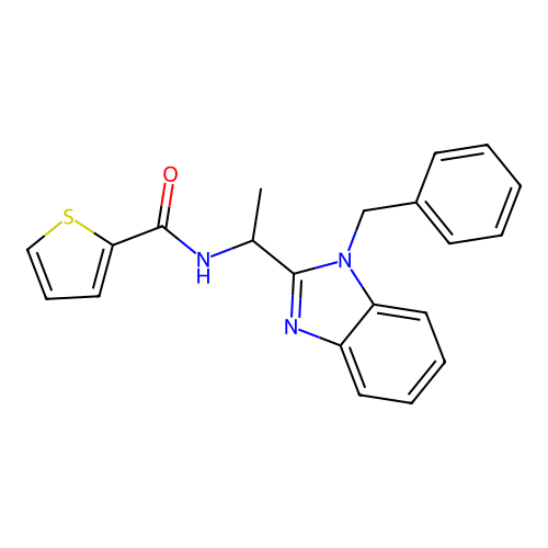 N-[1-(1-benzyl-1H-benzimidazol-2-yl)ethyl]thiophene-2-carboxamide structure