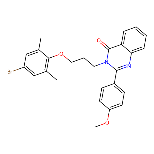 3-(3-(4-bromo-2,6-dimethylphenoxy)propyl)-2-(4-methoxyphenyl)quinazolin-4(3H)-one structure