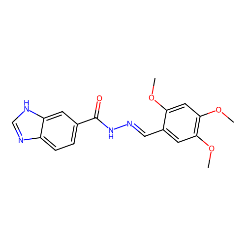 N'-[(E)-(2,4,5-trimethoxyphenyl)methylidene]-1H-benzimidazole-5-carbohydrazide structure