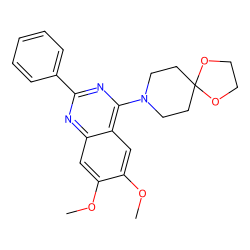 8-(6,7-Dimethoxy-2-phenylquinazolin-4-yl)-1,4-dioxa-8-azaspiro[4.5]decane structure