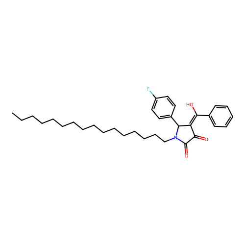 (4E)-5-(4-fluorophenyl)-1-hexadecyl-4-[hydroxy(phenyl)methylidene]pyrrolidine-2,3-dione structure