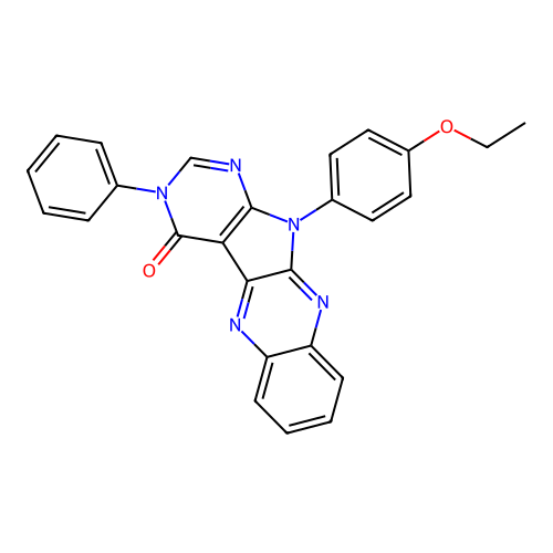 11-(4-ethoxyphenyl)-3-phenyl-3H-pyrimido[5',4':4,5]pyrrolo[2,3-b]quinoxalin-4(11H)-one structure
