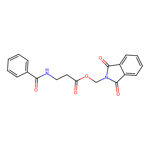 3-Benzoylamino-propionic acid 1,3-dioxo-1,3-dihydro-isoindol-2-ylmethyl ester structure