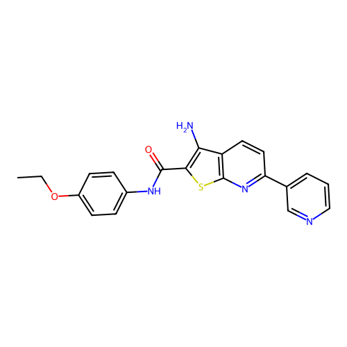 3-amino-N-(4-ethoxyphenyl)-6-(pyridin-3-yl)thieno[2,3-b]pyridine-2-carboxamide structure