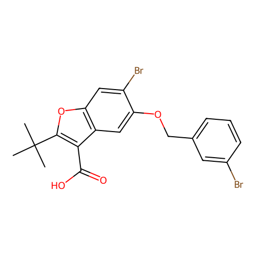 6-Bromo-5-[(3-bromobenzyl)oxy]-2-tert-butyl-1-benzofuran-3-carboxylic acid structure