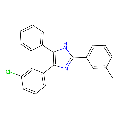 5-(3-chlorophenyl)-2-(3-methylphenyl)-4-phenyl-1H-imidazole structure