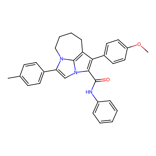 1-(4-methoxyphenyl)-4-(4-methylphenyl)-N-phenyl-5,6,7,8-tetrahydro-2a,4a-diazacyclopenta[cd]azulene-2-carboxamide structure