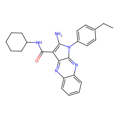 2-amino-N-cyclohexyl-1-(4-ethylphenyl)-1H-pyrrolo[2,3-b]quinoxaline-3-carboxamide structure
