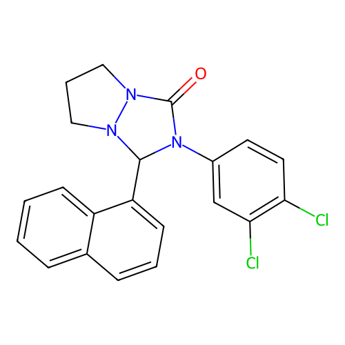 2-(3,4-dichlorophenyl)-1-naphthalen-1-yl-1,5,6,7-tetrahydropyrazolo[1,2-a][1,2,4]triazol-3-one structure