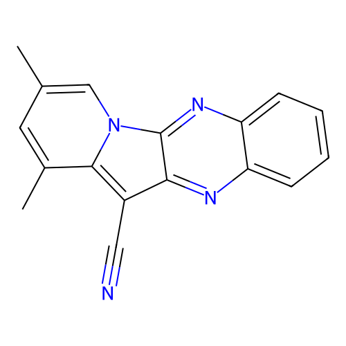1,3-Dimethylindolizino[2,3-b]quinoxaline-12-carbonitrile structure